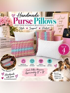 4-piece handmade purse pillow set! 💕👜
